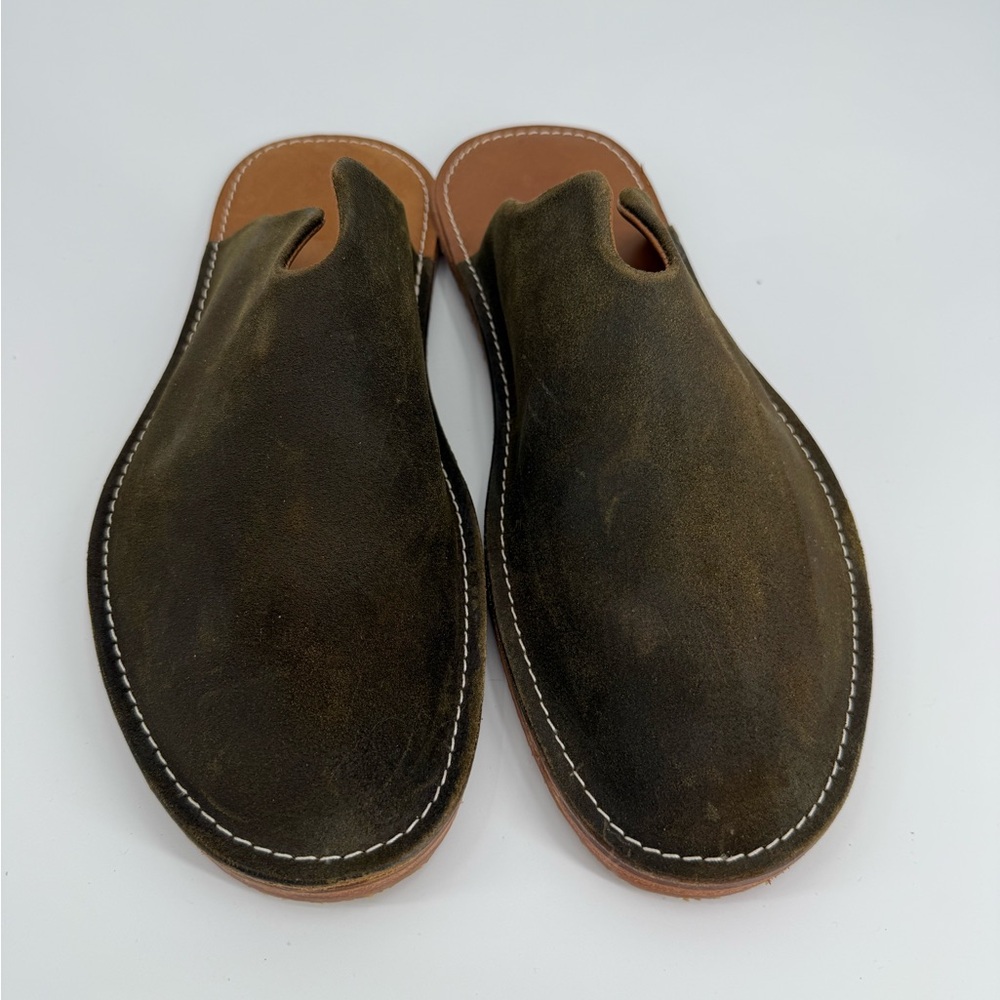 WP Standard x Mr. Grumpy Suede Leather Mule Slipper | Olive | Men's XL (12-13.5)